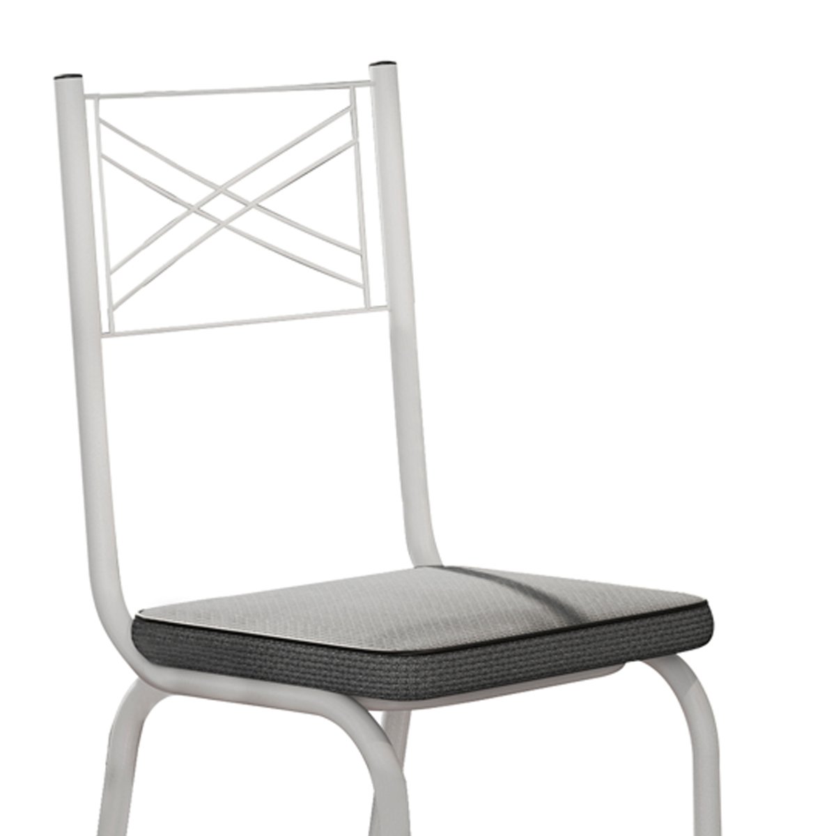 Jogo De Mesa Malva 75X75 cm Vidro Branco Com 4 Cadeiras 119 Branco Assento Platina Artefamol 9787 -  - 3