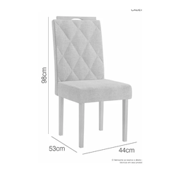 Mesa Harpa 1,60 6 Cadeiras Diamante Jcm Cinamomo/off - 4