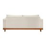 Kit Poltrona Living + Sofá 3 Lugares com Base Madeira Suede Cor:bege - 11