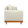 Kit Poltrona Living + Sofá 3 Lugares com Base Madeira Suede Cor:bege - 10