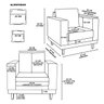 Kit Poltrona Living + Sofá 3 Lugares com Base Madeira Suede Cor:bege - 12