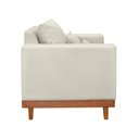 Ver imagem 4 de Kit Poltrona Living + Sofá 3 Lugares com Base Madeira Suede Cor:bege