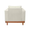 Kit Poltrona Living + Sofá 3 Lugares com Base Madeira Suede Cor:bege - 5