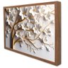 Quadro Decorativo Floral Luxo Cerejeira Branca em Moldura Caixa Tacolado Moldura Trad 1cm Madeira Es - 3