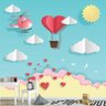 Papel De Parede Infantil Nuvens Balão Coração Céu Gg681 - 1
