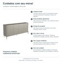 Ver imagem 6 de Buffet Bend 180 cm Porta Lisa Incolar Grigio com Pé Dourado
