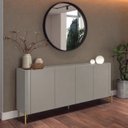 Ver imagem 1 de Buffet Bend 180 cm Porta Lisa Incolar Grigio com Pé Dourado
