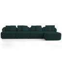Ver imagem 3 de Sofá 5 Lugares com Chaise Direito Sala Living 388cm Arlo F04 Veludo Verde Tc-12015 - Lyam Decor