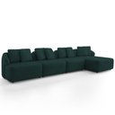 Ver imagem 1 de Sofá 5 Lugares com Chaise Direito Sala Living 388cm Arlo F04 Veludo Verde Tc-12015 - Lyam Decor