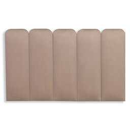 Cabeceira Solteiro Modulada Arredondada Cama Box Suede Bege - 2