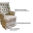 Ver imagem 4 de Poltrona para Amamentação Alana em Suede com Balanço em Madeira e Puff - Bege