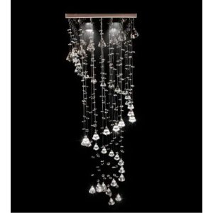 Lustre de Cristal K9 Legítimo Espiral 60 Cm de Altura