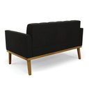 Ver imagem 3 de Sofá Namoradeira 2 Lugares Base de Madeira Castanho Elisa Suede D03 - Drossi Cor Preto