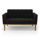 Ver imagem 5 de Sofá Namoradeira 2 Lugares Base de Madeira Castanho Elisa Suede D03 - Drossi Cor Preto