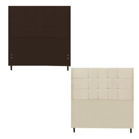 Kit Cabeceira Maveric Estofada Casal 144cm New Foam Botão Tecido + Cabeceira Maveric Solteiro 94cm M