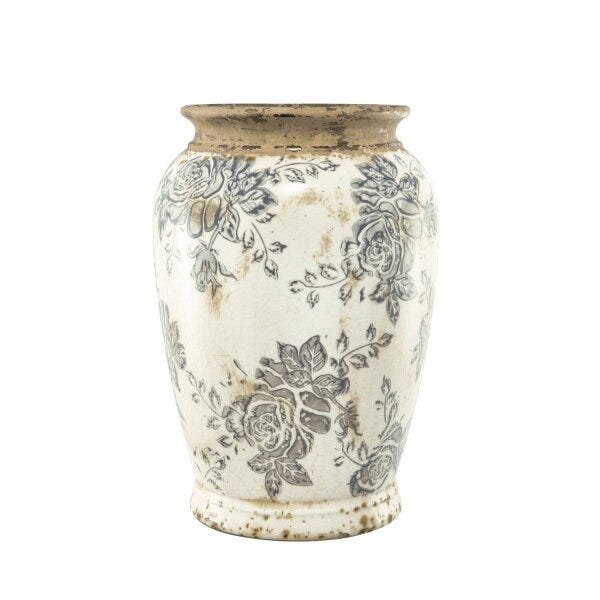 Vaso Decorativo em Cerâmica Florido 21,5cmx15cm Mart Collection - 1