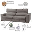 Ver imagem 4 de Sofá Retrátil e Reclinável 250cm para Sala de Estar Toquio