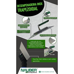 Desempenadeira Efeito Decorativo Trapezio Inox 13x24 Nauber - 1