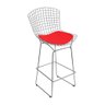 Banqueta Bertoia Cromada D80 Assento Sintético Vermelho - 1