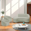 Ver imagem 2 de Kit Divã Recamier Orgânico Marrocos 160cm Lado Esquerdo e 2 Poltronas Amore Bouclé