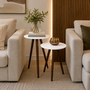 Ver imagem 1 de Conjunto de Mesa Lateral Pé Palito Redonda Branca