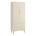 Ver imagem 1 de Guarda-Roupa Retrô 2 Portas Théo New Areia Fosco com Natural - MoveisAqui