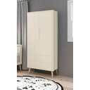 Ver imagem 2 de Guarda-Roupa Retrô 2 Portas Théo New Areia Fosco com Natural - MoveisAqui