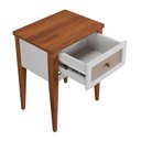 Ver imagem 6 de Mesa de Cabeceira Madeira Maciça 1 Gaveta Viena Branco