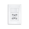 Interruptor Simples e Tomada Dupla 2P+T 20A Fame Evidence com Placa 4x2 Branco - 1