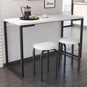 Ver imagem 2 de Mesa de Cozinha Bistrô Porto Branco 120cm com 2 Banquetas Industriais Maviê Branco/preto - Mpozenato