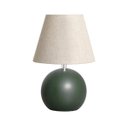 Ver imagem 1 de Abajur Decorativo Pequeno Bola Verde Lúpulo com Cúpula de Tecido Bege