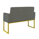 Ver imagem 4 de Kit Sofá 2 Lugares + 2 Poltronas Recepção Sala Base Dourada Cor:cinza