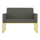 Ver imagem 3 de Kit Sofá 2 Lugares + 2 Poltronas Recepção Sala Base Dourada Cor:cinza