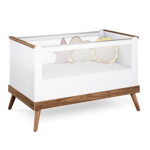 Berço Retrô Mini Cama 2 em 1 Com Colchão Canção de Ninar