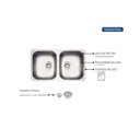 Ver imagem 2 de Cuba de embutir Tramontina Isis Plus 2C 34 BL Inox 77,5x45cm
