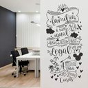 Ver imagem 1 de Adesivo de parede Frase Familia e Tudo Igual Mas a Minha e Mais Legal-Extra Grande 200x98cm