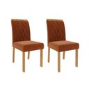 Ver imagem 5 de Kit 2 Cadeiras Sala Jantar Juliana Wood 2 Un Madeirado/suede Nude Bege - Cimol