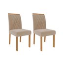 Ver imagem 1 de Kit 2 Cadeiras Sala Jantar Juliana Wood 2 Un Madeirado/suede Nude Bege - Cimol