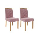 Ver imagem 6 de Kit 2 Cadeiras Sala Jantar Juliana Wood 2 Un Madeirado/suede Nude Bege - Cimol