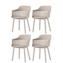 Ver imagem 1 de Kit 4 Cadeiras Marcela Rivatti Almofada em Pu Polipropileno Nude Nude