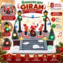 Ver imagem 3 de Enfeite Natal Papai Noel Giratorio LED Som Decoraçao Natalina Mesa Estante Bancada Cenario Vitrine L