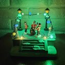 Ver imagem 5 de Enfeite Natal Papai Noel Giratorio LED Som Decoraçao Natalina Mesa Estante Bancada Cenario Vitrine L