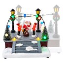 Ver imagem 1 de Enfeite Natal Papai Noel Giratorio LED Som Decoraçao Natalina Mesa Estante Bancada Cenario Vitrine L