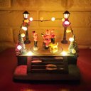 Ver imagem 7 de Enfeite Natal Papai Noel Giratorio LED Som Decoraçao Natalina Mesa Estante Bancada Cenario Vitrine L