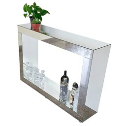 Aparador Espelhado com Base Design Moderno Luxo Sofisticado 120x85x29 - Dom Móveis - 1