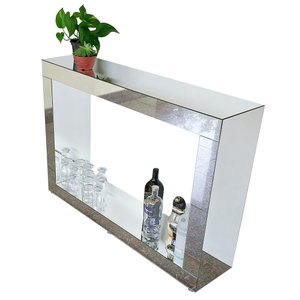 Aparador Espelhado com Base Design Moderno Luxo Sofisticado 120x85x29 - Dom Móveis