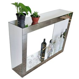 Aparador Espelhado com Base Design Moderno Luxo Sofisticado 120x85x29 - Dom Móveis - 3
