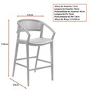 Ver imagem 4 de Banqueta Madeira Maciça com Braço Cyndi 53cm | Courino Caramelo - Sallar Home