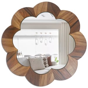 Espelho Decorativo Moldura Madeira Pegui Barrie 85 cm:Marrom