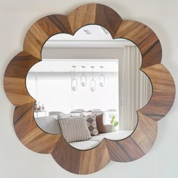 Espelho Decorativo Moldura Madeira Pegui Barrie 85 cm:Marrom - 4